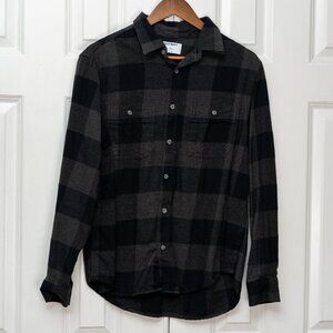 OLD NAVY Flannel Black Plaid Button shirt